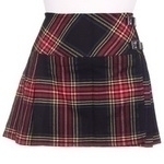 Black-Stewart-Tartan-Ladies-Mini-Billie-Pleated-Kilt-Skirt