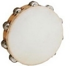 Tambourines,-25-cm-Double/Two-Rows-of-Jingles,-Natural-Goatskin--Head