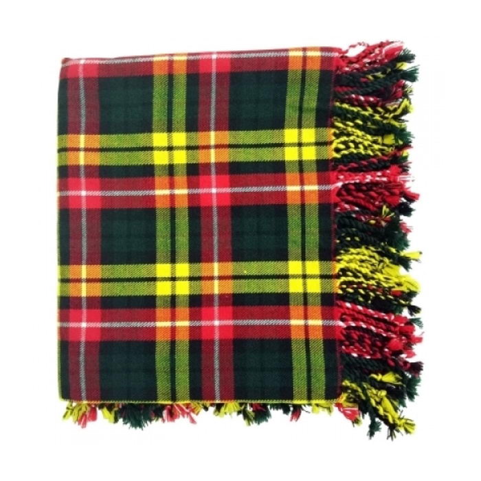 A Buchanan Tartan Fly Plaid With A Fringed Apron All Around