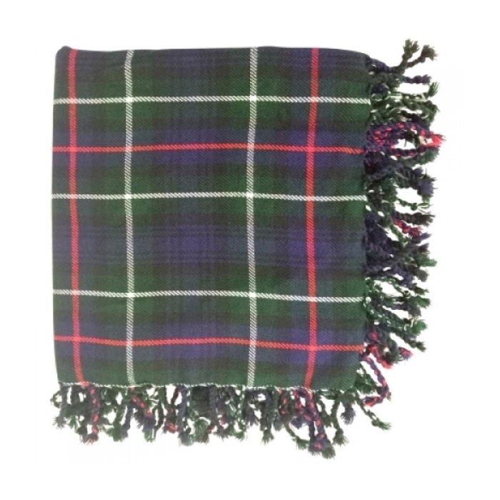 A Mackenzie Tartan Fly Plaid With A Fringed Apron All Around
