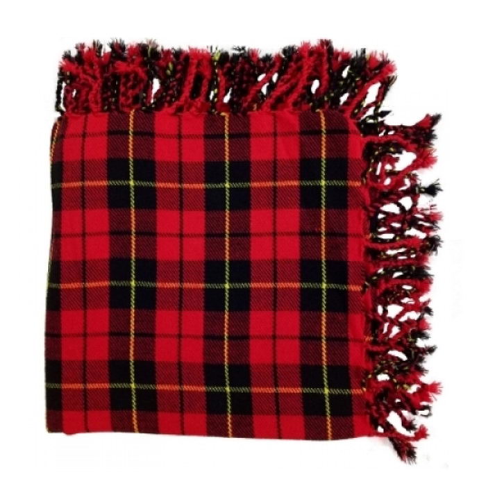 A Wallace Tartan Fly Plaid With A Fringed Apron All Around