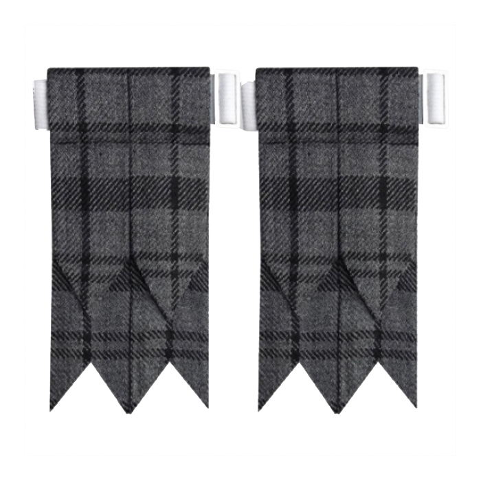 Hamilton Gray Tartan Kilt Flashes With Heavy Buckle