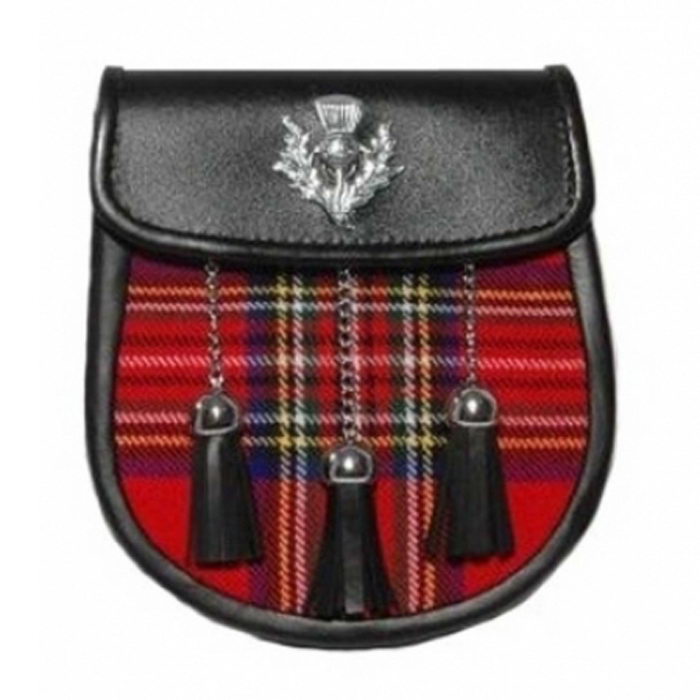 Semi Dress Sporran Made In 100 Percent Pure Leather Royal Stewart 