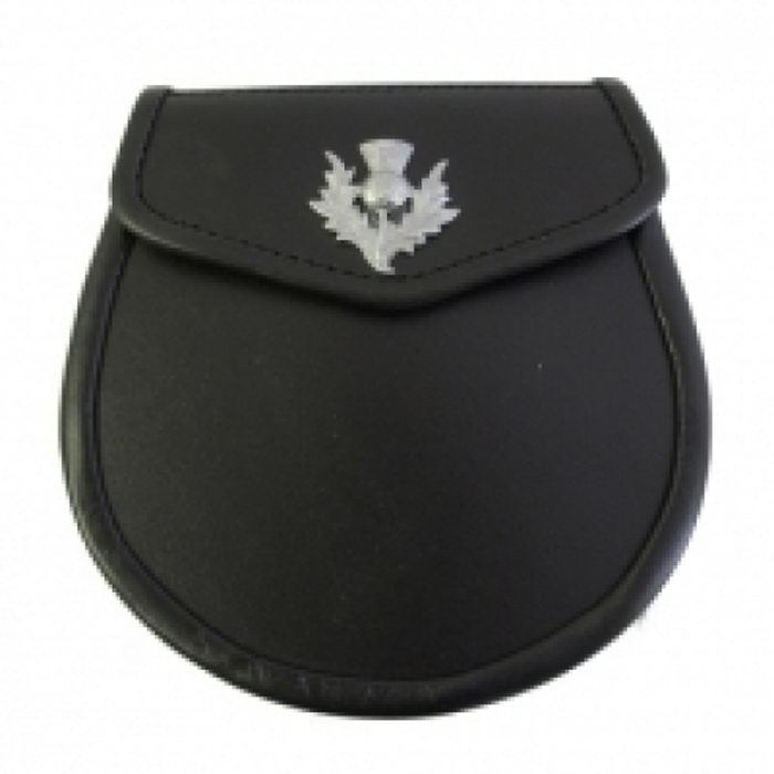 Smooth Leather Thistle Badge On Flap Chain Straps Included