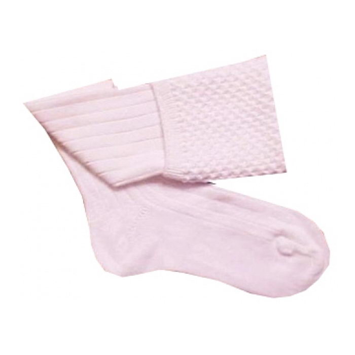 White Piper Kilt Hose With Popcorn Cuff